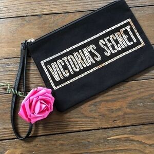 Victoria’s Secret sequin logo clutch/cosmetic bag